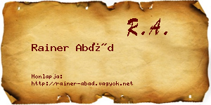 Rainer Abád névjegykártya